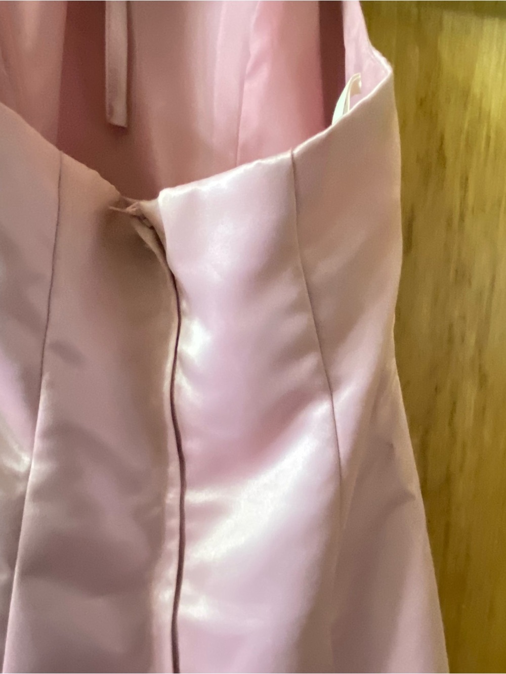 Jessica McClintock Light Pink Halter Satin Gown with Bow Accent - Picture 6 of 7